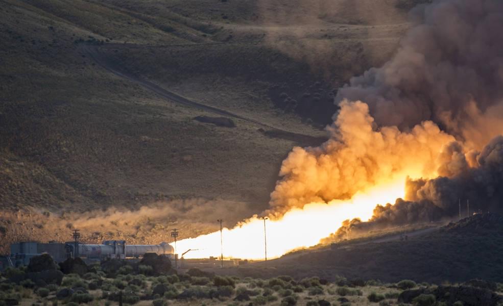 The second and final qualification motor (QM-2) test for the Space Launch System’s booster is seen, Tuesday, June 28, 2016, at Orbital ATK Propulsion Systems test facilities in Promontory, Utah. During the Space Launch System flight the boosters will provide more than 75 percent of the thrust needed to escape the gravitational pull of the Earth, the first step on NASA’s Journey to Mars. Photo Credit: (NASA/Bill Ingalls)